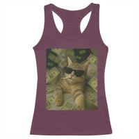 Funny Smoking Cat Selfie Meme Racerback Tank Top Gen Z Joke - Wonder Print Shop