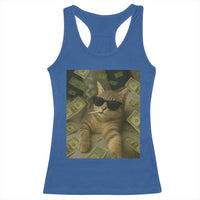 Funny Smoking Cat Selfie Meme Racerback Tank Top Gen Z Joke - Wonder Print Shop