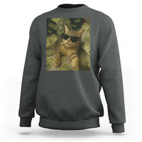 Funny Smoking Cat Selfie Meme Sweatshirt Gen Z Joke - Wonder Print Shop