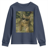 Funny Smoking Cat Selfie Meme Youth Sweatshirt Gen Z Joke - Wonder Print Shop
