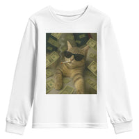 Funny Smoking Cat Selfie Meme Youth Sweatshirt Gen Z Joke - Wonder Print Shop