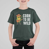 Corn To Be Wild T Shirt For Kid Funny Cowboy Cornboy - Wonder Print Shop