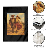 Cowboy Bigfoot Garden Flag Funny Sasquatch Dancing Cowgirl Western Country - Wonder Print Shop