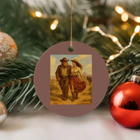 Cowboy Bigfoot Ceramic Ornament Funny Sasquatch Dancing Cowgirl Western Country - Wonder Print Shop