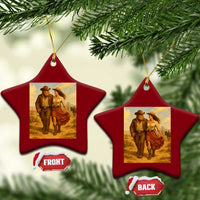 Cowboy Bigfoot Ceramic Ornament Funny Sasquatch Dancing Cowgirl Western Country - Wonder Print Shop