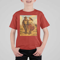 Cowboy Bigfoot T Shirt For Kid Funny Sasquatch Dancing Cowgirl Western Country - Wonder Print Shop
