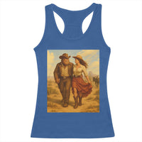 Cowboy Bigfoot Racerback Tank Top Funny Sasquatch Dancing Cowgirl Western Country - Wonder Print Shop