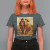 Cowboy Bigfoot T Shirt For Women Funny Sasquatch Dancing Cowgirl Western Country - Wonder Print Shop