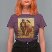 Cowboy Bigfoot T Shirt For Women Funny Sasquatch Dancing Cowgirl Western Country - Wonder Print Shop