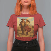 Cowboy Bigfoot T Shirt For Women Funny Sasquatch Dancing Cowgirl Western Country - Wonder Print Shop