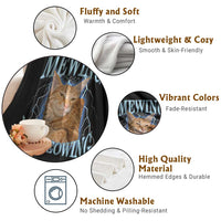 Mewing Not Meowing Throw Blanket Funny Cat Meme - Wonder Print Shop