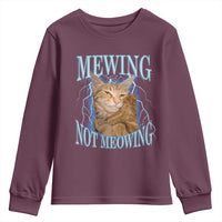 Mewing Not Meowing Youth Sweatshirt Funny Cat Meme - Wonder Print Shop