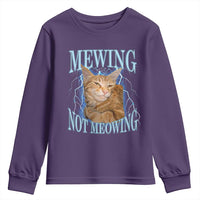 Mewing Not Meowing Youth Sweatshirt Funny Cat Meme - Wonder Print Shop