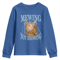 Mewing Not Meowing Youth Sweatshirt Funny Cat Meme - Wonder Print Shop