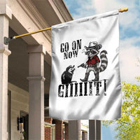 Funny Cowboy Raccoon Opossum Garden Flag Go On Now Git - Wonder Print Shop