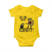 Funny Cowboy Raccoon Opossum Baby Onesie Go On Now Git - Wonder Print Shop