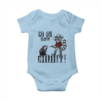 Funny Cowboy Raccoon Opossum Baby Onesie Go On Now Git - Wonder Print Shop