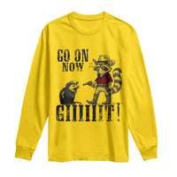 Funny Cowboy Raccoon Opossum Long Sleeve Shirt Go On Now Git - Wonder Print Shop