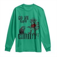 Funny Cowboy Raccoon Opossum Long Sleeve Shirt Go On Now Git - Wonder Print Shop