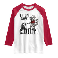 Funny Cowboy Raccoon Opossum Raglan Shirt Go On Now Git - Wonder Print Shop