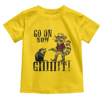 Funny Cowboy Raccoon Opossum Toddler T Shirt Go On Now Git - Wonder Print Shop
