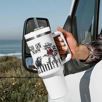 Funny Cowboy Raccoon Opossum Tumbler With Handle Go On Now Git - Wonder Print Shop
