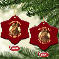 Cowboy Cat Ceramic Ornament You Just Yeehaw Your Last Haw - Wonder Print Shop