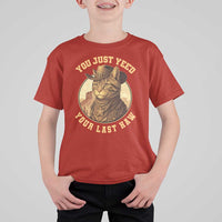 Cowboy Cat T Shirt For Kid You Just Yeehaw Your Last Haw - Wonder Print Shop