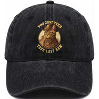 Cowboy Cat Washed Cotton Baseball Cap You Just Yeehaw Your Last Haw