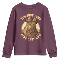 Cowboy Cat Youth Sweatshirt You Just Yeehaw Your Last Haw - Wonder Print Shop