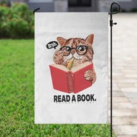 Funny Cat Reading Garden Flag Book Lover - Wonder Print Shop
