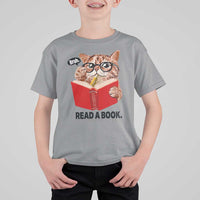 Funny Cat Reading T Shirt For Kid Book Lover - Wonder Print Shop