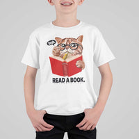 Funny Cat Reading T Shirt For Kid Book Lover - Wonder Print Shop