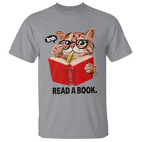 Funny Cat Reading T Shirt Book Lover - Wonder Print Shop