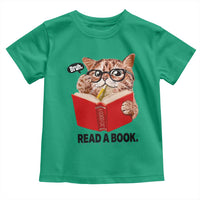 Funny Cat Reading Toddler T Shirt Book Lover - Wonder Print Shop