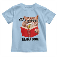 Funny Cat Reading Toddler T Shirt Book Lover - Wonder Print Shop