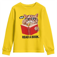 Funny Cat Reading Youth Sweatshirt Book Lover - Wonder Print Shop