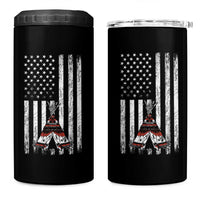 Teepee Pocket Native American 4 in 1 Can Cooler Tumbler American Flag Native Feather Pride Month Indigenous