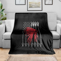 Native American Teepee American Flag Throw Blanket