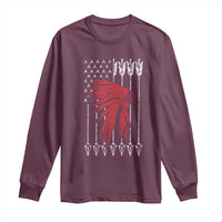 Native American Teepee American Flag Long Sleeve Shirt