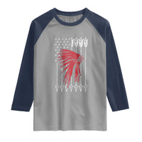 Native American Teepee American Flag Raglan Shirt
