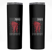 Native American Teepee American Flag Skinny Tumbler