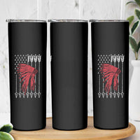Native American Teepee American Flag Skinny Tumbler