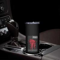Native American Teepee American Flag Skinny Tumbler