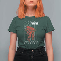 Native American Teepee American Flag T Shirt For Women