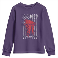 Native American Teepee American Flag Youth Sweatshirt