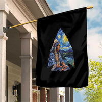 Native American Arrowhead Hunter Starry Night Garden Flag