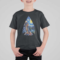 Native American Arrowhead Hunter Starry Night T Shirt For Kid