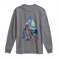 Native American Arrowhead Hunter Starry Night Long Sleeve Shirt