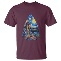 Native American Arrowhead Hunter Starry Night T Shirt